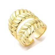 Rack Plating Brass Finger Ring, Cuff Ring, Long-Lasting Plated, Cadmium Free & Lead Free, Real 18K Gold Plated, Inner Diameter: 17mm(RJEW-C072-22G)