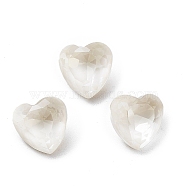 K9 Glass Rhinestone Cabochons, Point Back & Back Plated, Faceted, Heart, Crystal, 8x8x4.5mm(RGLA-M016-H01-002DE)
