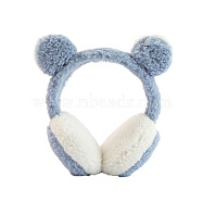 Wool Children's Adjustable Headband Earwarmer, Bear Ear Outdoor Winter Earmuffs, Steel Blue, 110mm(COHT-PW0001-43D)