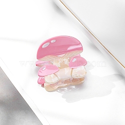 Cute Mushroom Cellulose Acetate Claw Hair Clips, Hair Accessories for Girls, Hot Pink, 50x43mm(PW-WG40B9D-01)