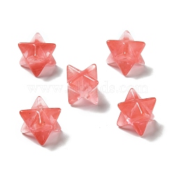 Cherry Quartz Glass Beads, No Hole/Undrilled, Merkaba Star, 12.5~13x12.5~13x12.5~13mm(G-A206-01B-04)
