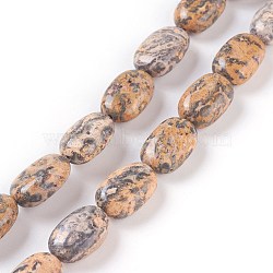 Natural Leopard skin Jasper Beads Strands, Oval, 16~18x10~12x6~8mm, Hole: 1.5mm; about 23~25pcs/strand, 15.35inches(39cm)(G-I231-10)