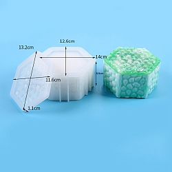 Food Grade DIY Silicone Box Molds, Decoration Making, Resin Casting Molds, For UV Resin, Epoxy Resin Jewelry Making, Hexagon, 132~140x116~126x11~66mm, 2pcs/set(PW-WG12455-05)