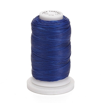 Waxed Polyester Cord, Flat, Royal Blue, 1mm, about 76.55 yards(70m)/roll