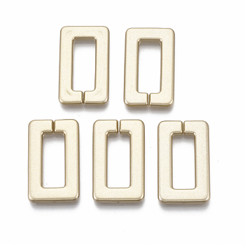 Spray Painted CCB Plastic Linking Rings, Quick Link Connectors, For Jewelry Cross Chains Making, Rectangle, Gold, 30x18x3mm, Inner Diameter: 7.5x19.5mm