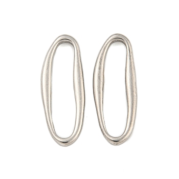 Non-Tarnish 304 Stainless Steel Linking Rings, Irregular Oval, Stainless Steel Color, 22x18x2mm, Inner Diameter: 18x3.5mm