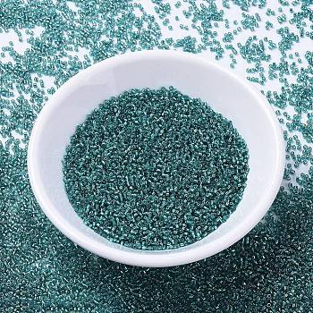 MIYUKI Delica Beads, Cylinder, Japanese Seed Beads, 11/0, (DB1208) Silverlined Caribbean Teal, 1.3x1.6mm, Hole: 0.8mm, about 10000pcs/bag, 50g/bag