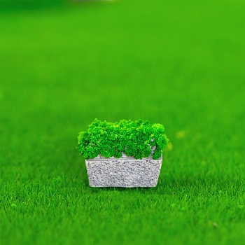 Resin Grass Platform Display Decoration, Micro Landscape Garden Decorations, Dark Green, 19x13x15mm