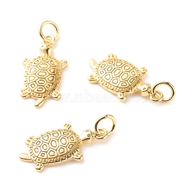 Real 18K Gold Plated Clear Tortoise Brass+Cubic Zirconia Pendants