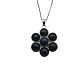 colliers avec pendentif en forme de fleur d'agate noire naturelle(FO7861-6)-1