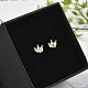 Brass Micro Pave Clear Cubic Zirconia Stud Earrings(EJEW-R016-01G-04)-3