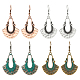 4 paires 4 couleurs boucles d'oreilles pendantes en alliage en forme de larme creuse avec épingles en laiton pour femmes(EJEW-AN0004-57)-1