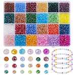 48 Strands 24 Styles Electroplate Glass Beads Strands, AB Color Plated, Faceted, Rondelle, Mixed Color, 2.3~4x2~3mm, Hole: 0.4mm, about 105~140pcs/strand, 26~39cm, 2strands/style (EGLA-PH0002-02)