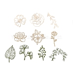 10Pcs 10 Styles Hollow Lace Flower Scrapbook Paper Label, Die Cut Stickers(No Stickiness) for Diary, Album, Scrapbooking Crafts Decor, Flower & Leaf, Mixed Color, 4.5~9x3.1~7.7x0.02cm, about 1pc/style(DIY-D075-11)