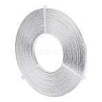 Aluminum Wire, Flat, Textured, Silver, 5x1mm, 10m/roll(AW-NB0001-02)