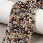 Natural Fluorite Beads Strands, Faceted, Rondelle, 3.8~4.3x3mm, Hole: 0.7mm, about 122~130pcs/strand, 14.96''(38cm)~15.35''(39cm)(G-D347-B07)