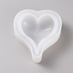 Silicone Molds, Resin Casting Molds, For UV Resin, Epoxy Resin Jewelry Making, Heart, White, 75x70x26mm, Inner Diameter: 39x47mm(DIY-WH0146-48B)