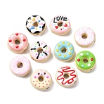 Handmade Porcelain Enamel Beads, Hand Painted Ceramic Beads, Donut, Bright Glazed Porcelain, Mixed Color, 14~16x7mm, Hole: 1.5mm(PORC-K003-09I)