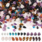 90G 8 Styles Natural Mixed Gemstone Beads, Chip, 3~10x3.5~8x2~5mm, Hole: 1mm(G-TA0002-77)