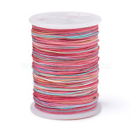 Segment Dyed Polyester Thread, Braided Cord, Colorful, 0.4mm, about 16.4 yards(15m)/roll(X-NWIR-I013-D-02)