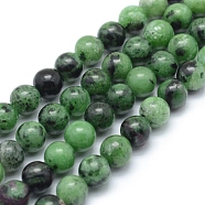 Natural Ruby in Zoisite Round Beads Strands, 6mm, Hole: 1mm; about 61pcs/strand, 15.55inches(39.5cm)(G-P331-02-6mm)