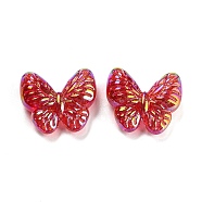 Acrylic Opaque Beads, AB Color, Butterfly, Red, 22x26x9.5mm, Hole: 1.8mm(MACR-K353-01C)