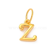 925 Sterling Silver Letter Charms with Jump Rings, Golden, Letter Z, 10.5x7.5x2mm, Hole: 5mm(STER-R008-01G-Z)