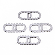 201 Stainless Steel Links Connectors, Laser Cut, Oval with Letter, Stainless Steel Color, Letter.D, 15x6x1mm, Hole: 4x5~7mm(STAS-N091-41D)