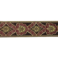 Flat Chenille Jacquard Woven Ribbons, Floral Ribbon, Sienna, 3-3/8 inch(85mm)(SRIB-XCP0001-17B)