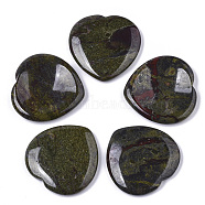 Natural Dragon Blood Thumb Worry Stone, Pocket Palm Stones, for Healing Reiki Stress Relief, Heart Shape, 39~40x39~40x5~6mm(G-N0325-01R)