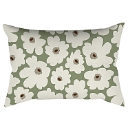 Green Series Nordic Style Geometry Abstract Polyester Throw Pillow Covers, Cushion Cover, for Couch Sofa Bed, Rectangle, Flower, 300x500mm(PW23042503952)