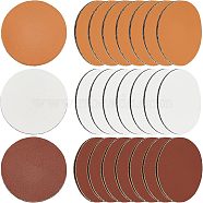 60Pcs 3 Colors Blank PU Label Tags, Imitation Leather Patches, None Holes, for DIY Jeans, Bags, Shoes, Hat Accessories, Bear Head, Flat Round, Mixed Color, 40.5x2mm, 20pcs/color(DIY-OC0009-10)