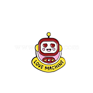 Safety Brooch Pin, Alloy Enamel Badge for Suit Shirt Collar, Robot, 30x25mm(JEWB-PW0001-010J)