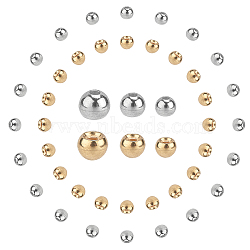 Tungsten Counter Sunk Beads, Round, Platinum & Golden, 2.5~3.5x1.5~2.5mm, Hole: 0.8~1mm, 120pcs/box(PALLOY-FH0001-11)