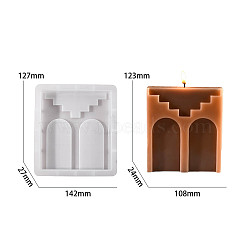 DIY Silicone Display Molds, Resin Casting Molds, Clay Craft Mold Tools, Rectangle, White, 143x130x28mm(SIMO-P008-10D)