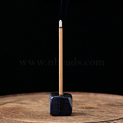 Synthetic Blue Goldstone Incense Burners, Sqaure Incense Holders, Home Office Teahouse Zen Buddhist Supplies, 15~20mm(INBU-PW0001-17M)