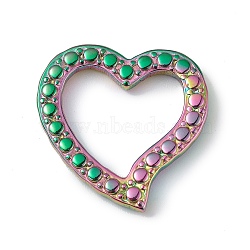 Ion Plating(IP) 304 Stainless Steel Linking Rings, Bumpy, Asymmetrical Heart, Rainbow Color, 22x22x2.5mm, Inner Diameter: 12x15.5mm(STAS-I673-01MC)