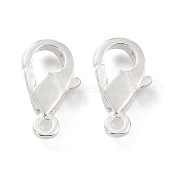 925 Sterling Silver Lobster Claw Clasps, Parrot Trigger Clasps, Teardrop, Silver, 11x6x2.4mm, Hole: 1.2mm(STER-Z001-103S)