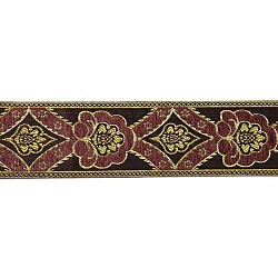 Flat Chenille Jacquard Woven Ribbons, Floral Ribbon, Sienna, 3-3/8 inch(85mm)(SRIB-XCP0001-17B)