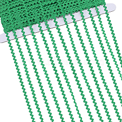 40M Polyester Wavy Fringe Trim Ribbon, Wave Bending Ribbon, Green, 1/8 inch(3mm)(OCOR-GF0004-39Q)