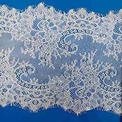 Nylon Flower Lace Ribbon, Clothes Accessories, White, 14-1/8 inch(360mm)(OCOR-WH20013-010A)