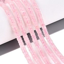 Natural Rose Quartz Beads Strands, Rondelle, Faceted, 4x2~2.5mm, Hole: 0.7~1mm, about 156~162pcs/strand, 14.76~15.16 inch(37.5~38.5cm)(G-Q606-46A-17)