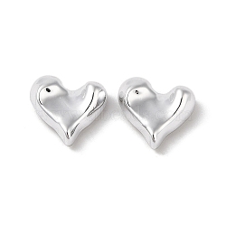 CCB Plastic Cabochons, Heart, Platinum, 17x18x7mm(X-KY-C020-02P)