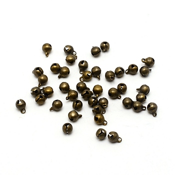 Brass Pendants, Bell, Antique Bronze, 8x6mm, Hole: 1.5mm