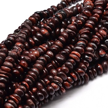 Natural Tiger Eye Chip Beads Strands, Dyed & Heated, 4~14x4~12mm, Hole: 1mm, about 15.3 inch~16.1 inch