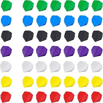 70Pcs 7 Colors ABS Dart Flights Wholesale for Steel Tip Dart and Soft Tip Darts, Mixed Color, 43x36x0.5mm, Fold: 43.5x36x36mm, 10Pcs/color