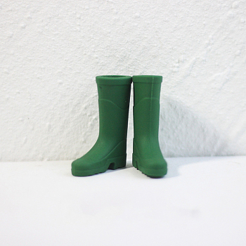 Mini Long Rain Boots Doll Making Ornaments, Micro Doll Shoes Accessories, Sea Green, 27x9x34mm, Inner Diameter: 13mm