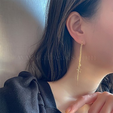 Alloy Moon with Star Tassel Ear Thread(FS-WG77173-01)-1