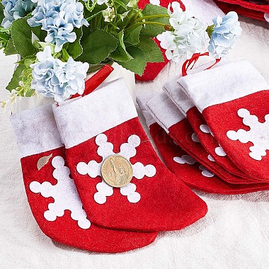 chaussettes de Noël ensemble de couverts en tissu non tissé sacs(AJEW-WH0329-96)-3