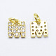 Brass Micro Pave Grade AAA Cubic Zirconia Charms(X-ZIRC-P067-11G-M-NR)-1